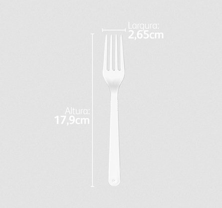 Garfo Forte Refeição Transparente (Cristal) com 20 un. - Strawplast