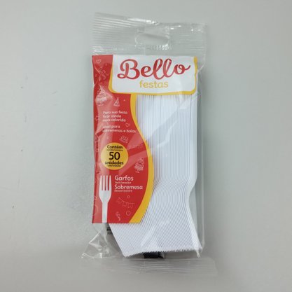 Garfo sobremesa - 50 un – Branco – Bello Festas