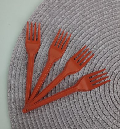 Garfo sobremesa com 50 unidades – Laranja – Bello Festas 