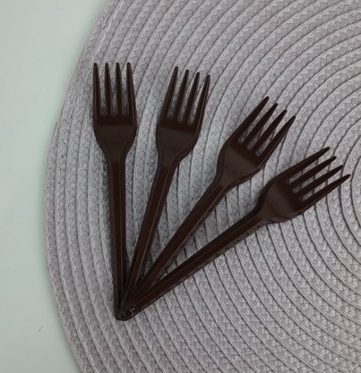 Garfo sobremesa com 50 unidades – Marrom – Bello Festas 