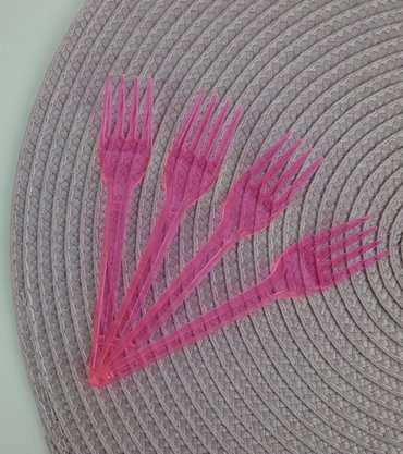 Garfo sobremesa com 50 unidades – Neon Rosa – Bello Festas 