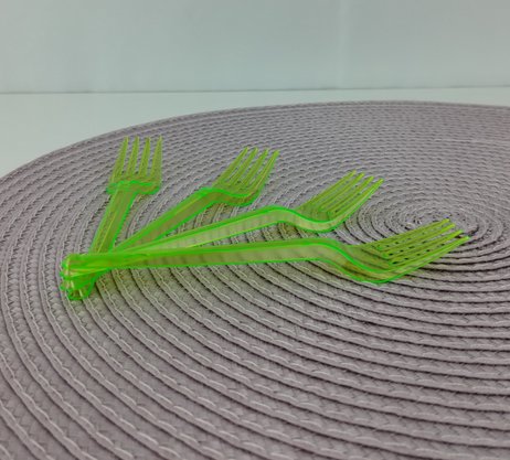 Garfo sobremesa com 50 unidades – Neon Verde Claro – Bello Festas 