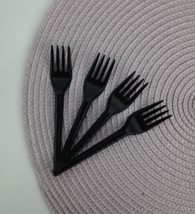 Garfo sobremesa com 50 unidades – Preto – Bello Festas 