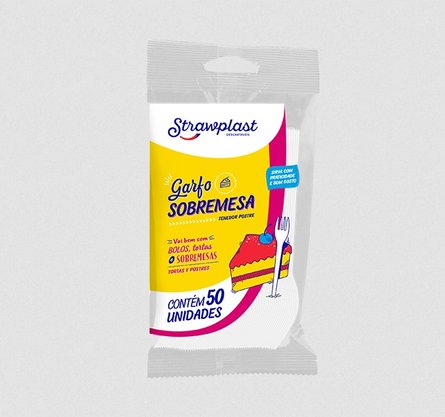 Garfo Sobremesa Transparente (Cristal) com 50 un. - Strawplast