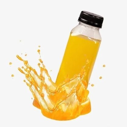 Garrafa Quadrada 500ml PET com Tampa Lacre Preta – 4 Unidades   