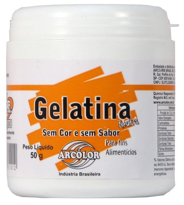Gelatina em pó sem sabor 50g Arcolor