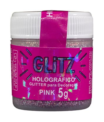 Glitter decorativo FAB Glitz Holográfico Pink 5g