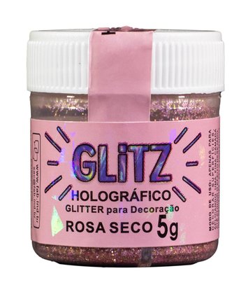 Glitter decorativo FAB Glitz Holográfico Rosa Seco 5g