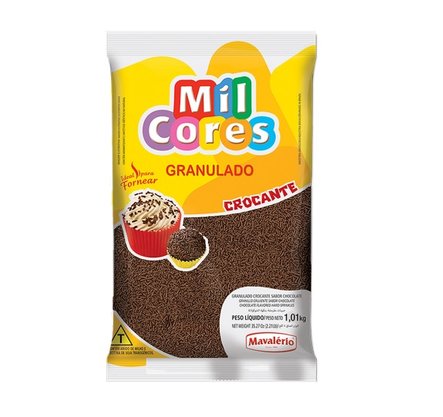 Granulado crocante sabor chocolate Mil Cores 1,01kg - Mavalério 