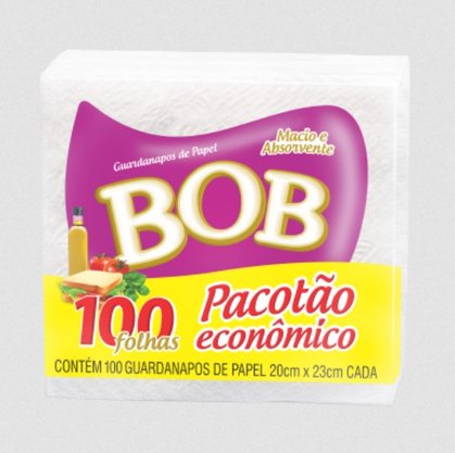 Guardanapo Bob Folha Simples 20cm x 23cm - 100 folhas – Pacotão Econômico 