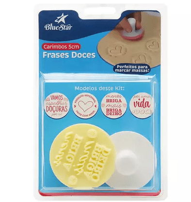 Kit Carimbos Frases Doces 5cm Amarelo – BlueStar
