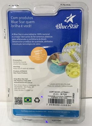 Kit Cortador Letras 2 (2 Cm) com 38 peças - BlueStar