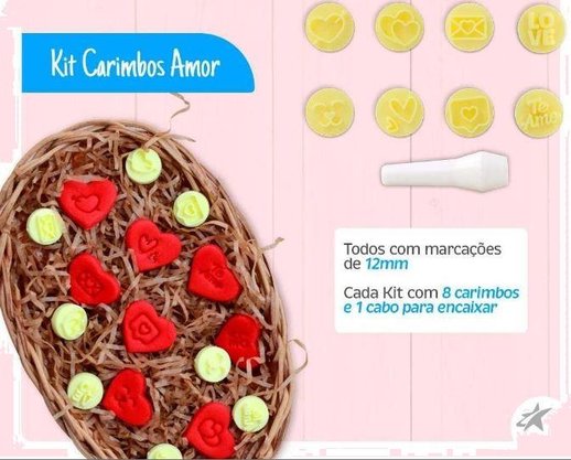 Kit mini Carimbos Amor 8 peças - Bluestar