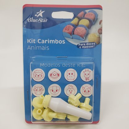 Kit mini Carimbos Animais 8 peças - Bluestar