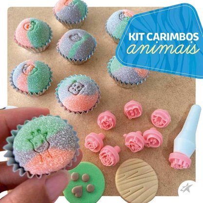 Kit mini Carimbos Animais 8 peças - Bluestar