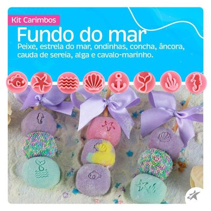 Kit mini Carimbos Fundo do Mar 8 peças - Bluestar