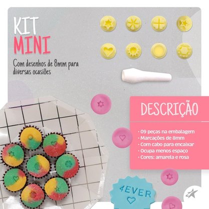 Kit mini Carimbos Mini 8 peças - Bluestar