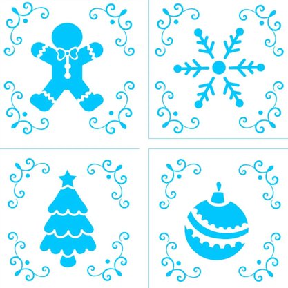 Kit Mini Stencil de Natal - N°2 -  Bluestar