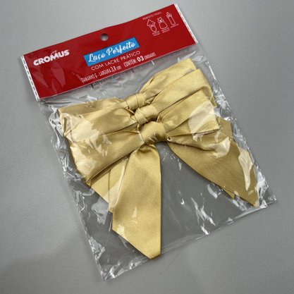 Laço Perfeito – Lacre Prático Ouro C/3 - 38MM – Cromus