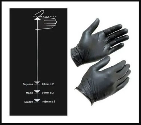Luva Nitrílica Supermax Black – tamanho G – 100 unidades