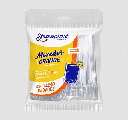 Mexedor Grande 11cm Preto com 240 un. - Strawplast