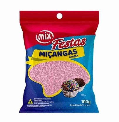 Miçanga 100g Rosa Bebê - Mix