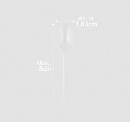 Mini Colher Transparente (Cristal) com 100 un. - Strawplast