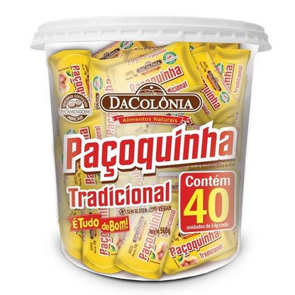Paçoca Rolha de Amendoim 560g com 40 Unidades – DaColônia