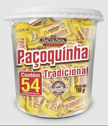 Paçoca Rolha de Amendoim 756g com 54 Unidades – DaColônia.