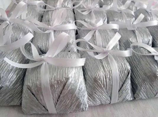 Papel para Bem Casado Liso com 40 Prata