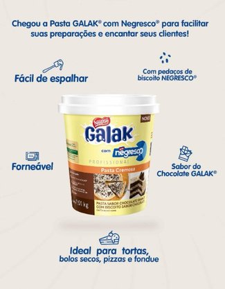 Pasta Cremosa Sabor Chocolate Branco Galak com Negresco 1,01kg – Nestle 