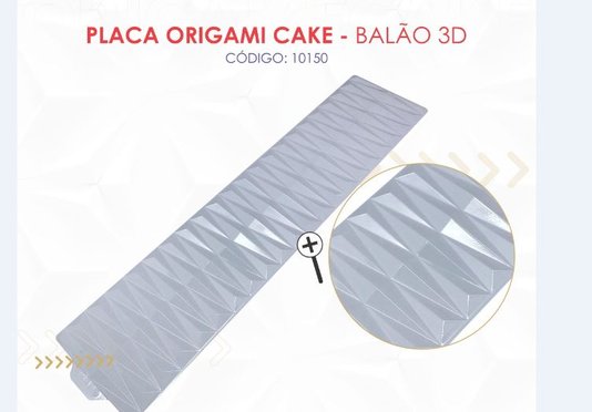 Placa Origami Cake Balão 3D– BWB