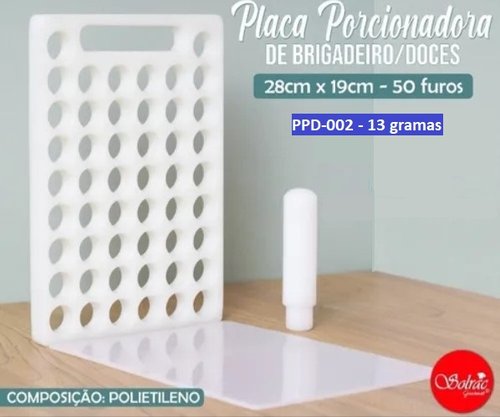 Placa Porcionadora para Brigadeiros e Doces de 13g* - 50 Furos – Solrac