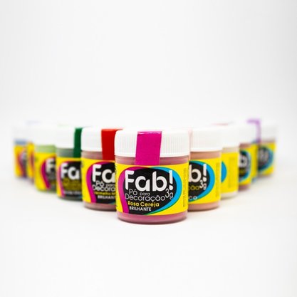 Pó decorativo Fab! Cintilante Rosa Cereja 3g