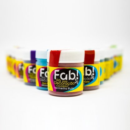 Pó decorativo Fab! Cintilante Vermelho Rubi 3g
