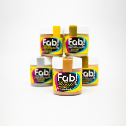 Pó decorativo Fab! Metálico Dourado Rosé 5g