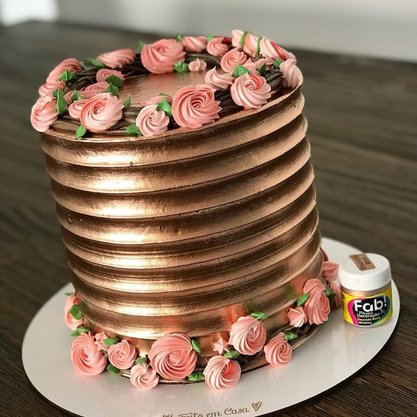 Pó decorativo Fab! Metálico Dourado Rosé 5g