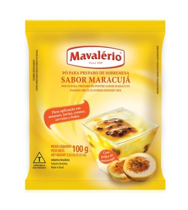 Pó para sobremesa sabor Maracujá 100g – Mavalério 
