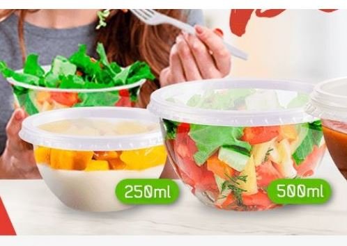 Pote Bowl com tampa 500ml – 20 unidades - Prafesta