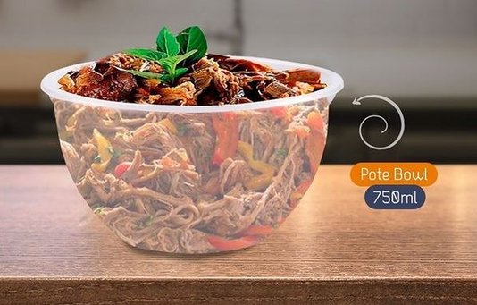 Pote Bowl com tampa 750ml – 20 unidades - Prafesta