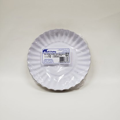 Prato de Papelão Branco Nº 2 com 10 unidades – 16cm.
