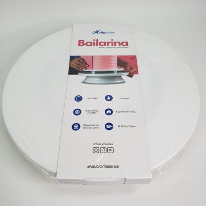 Prato Giratório Bailarina para bolo 29,5cm Branca – Bluestar