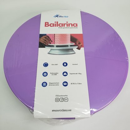 Prato Giratório Bailarina para bolo 29,5cm Lavanda – Bluestar