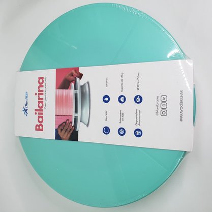 Prato Giratório Bailarina para bolo 29,5cm Verde Tiffany – Bluestar