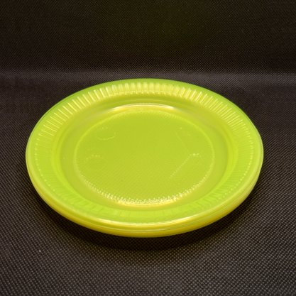 Prato Raso Descartável – Amarelo Neon – PRNAM-15  – 10un – Bello Festas