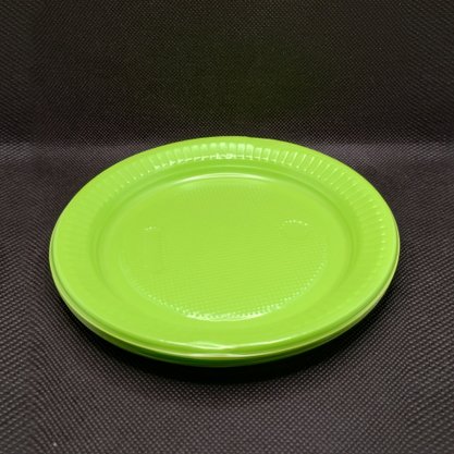 Prato Raso Descartável – Verde Limão – PR-15  – 10un – Bello Festas