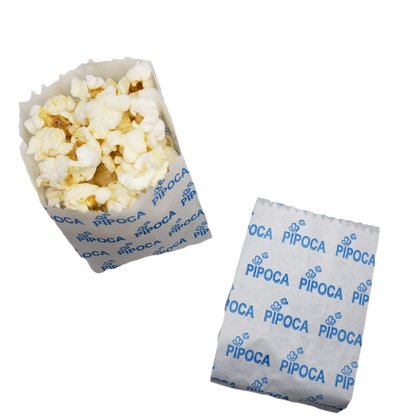 Saco Branco de Papel para Pipoca Pequeno – 50 unidades  
