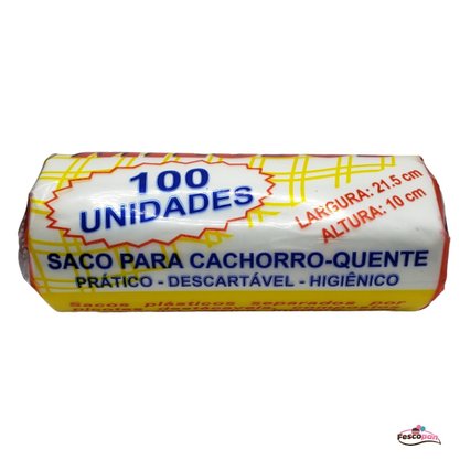 Saco para Cachorro Quente 21,5 x 10cm Rolo com 100un. – Milusos 