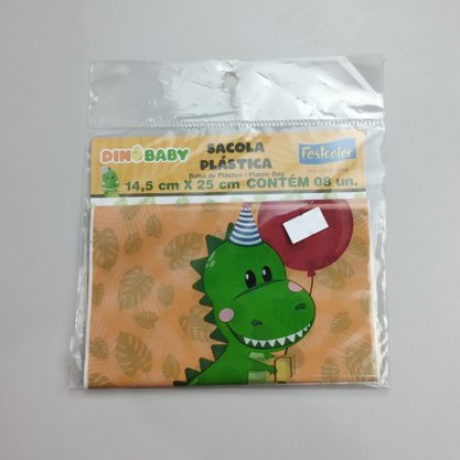 Sacola Surpresa decorativa – Dino Baby C/8 - Festcolor