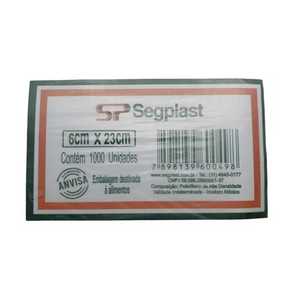 Sacos para Talheres 6 x 23cm com 1000un. – Segplast. 